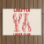Lobster Lover Club - Seafood Coastal Art Outdoor Rug Gallery Image 1