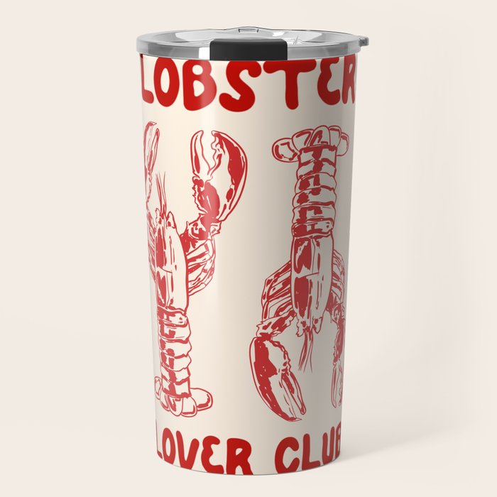 Lobster Lover Club - Seafood Coastal Art Travel Mug Gallery Image 1