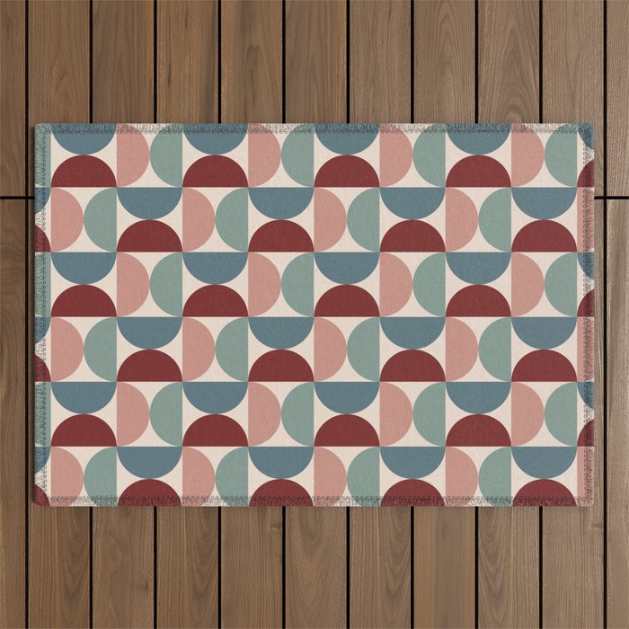 Bauhaus Mid Century Modern Geometric Pattern XV Outdoor Rug Gallery Image 1