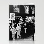 We Want Beer!  Men Protesting Against Prohibition black and white photography - photograph Stationery Card Gallery Image 2