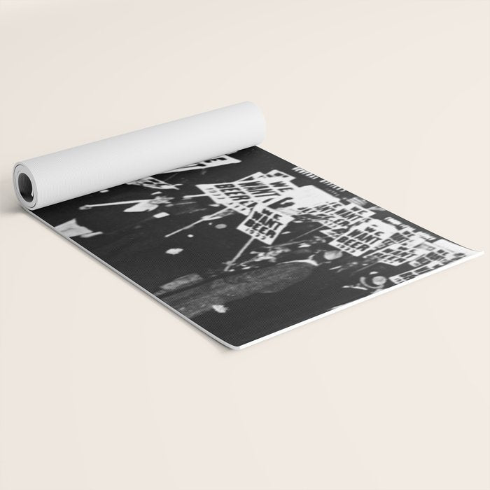 We Want Beer!  Men Protesting Against Prohibition black and white photography - photograph Yoga Mat Gallery Image 2