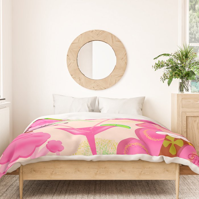 Palm Springs Pink Poodle Martini Girl Duvet Cover Gallery Image 3