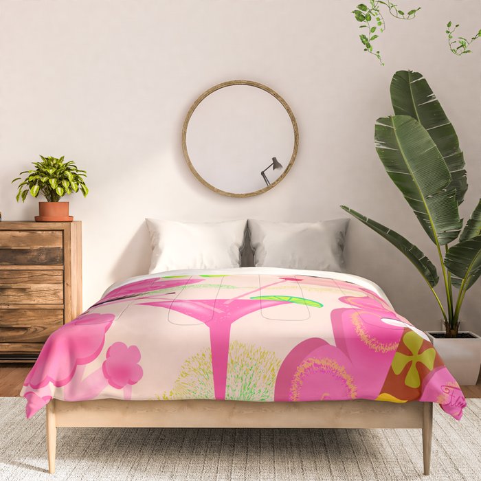 Palm Springs Pink Poodle Martini Girl Comforter Gallery Image 3