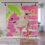 Palm Springs Pink Poodle Martini Girl Wall Mural Gallery Image 1