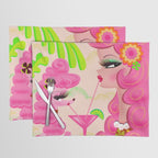 Palm Springs Pink Poodle Martini Girl Placemat Gallery Image 1