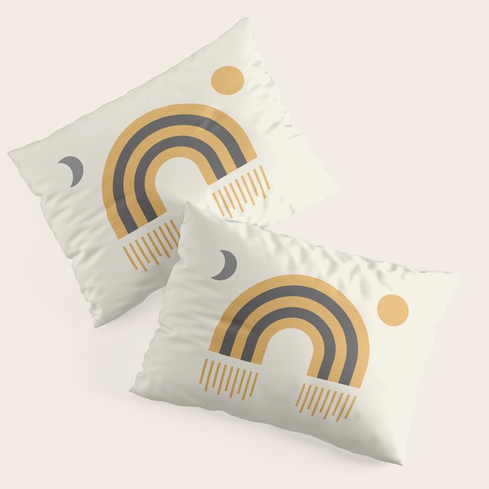 Sun and Moon Rainbow Midcentury style Pillow Sham Gallery Image 3