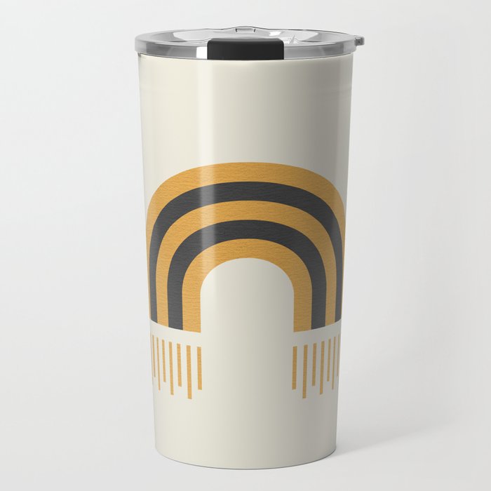 Sun and Moon Rainbow Midcentury style Travel Mug Gallery Image 1