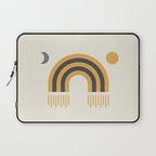 Sun and Moon Rainbow Midcentury style Laptop Sleeve Gallery Image 1