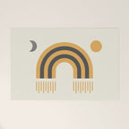 Sun and Moon Rainbow Midcentury style Welcome Mat Gallery Image 1
