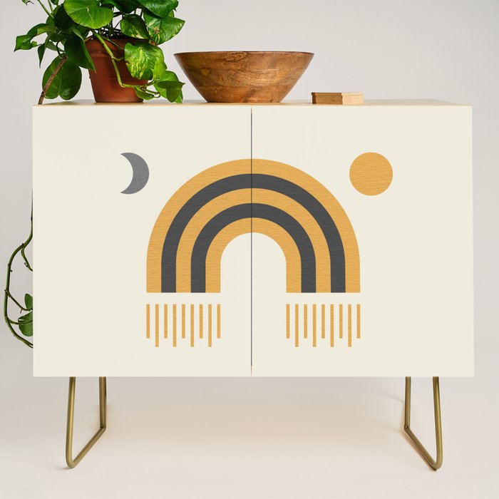 Sun and Moon Rainbow Midcentury style Credenza Gallery Image 1