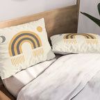 Sun and Moon Rainbow Midcentury style Pillow Sham Gallery Image 2
