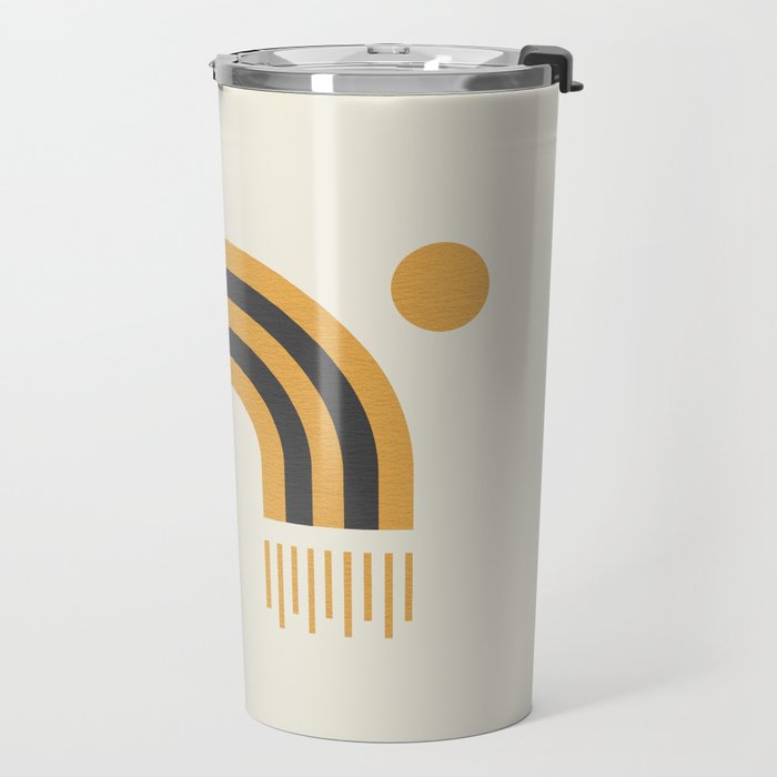 Sun and Moon Rainbow Midcentury style Travel Mug Gallery Image 2