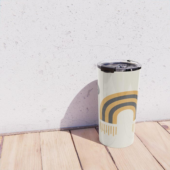 Sun and Moon Rainbow Midcentury style Travel Mug Gallery Image 4