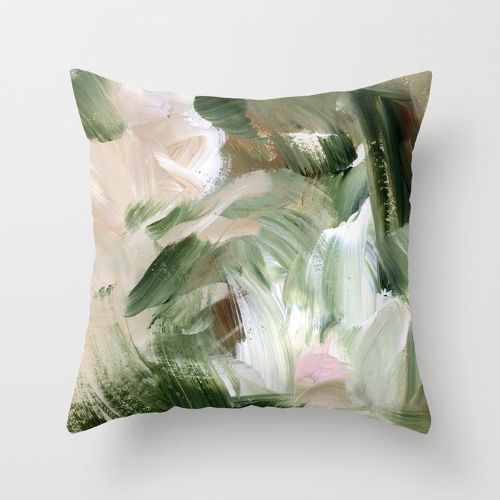 Sage green and beige vol.4.1 Throw Pillow Gallery Image 6