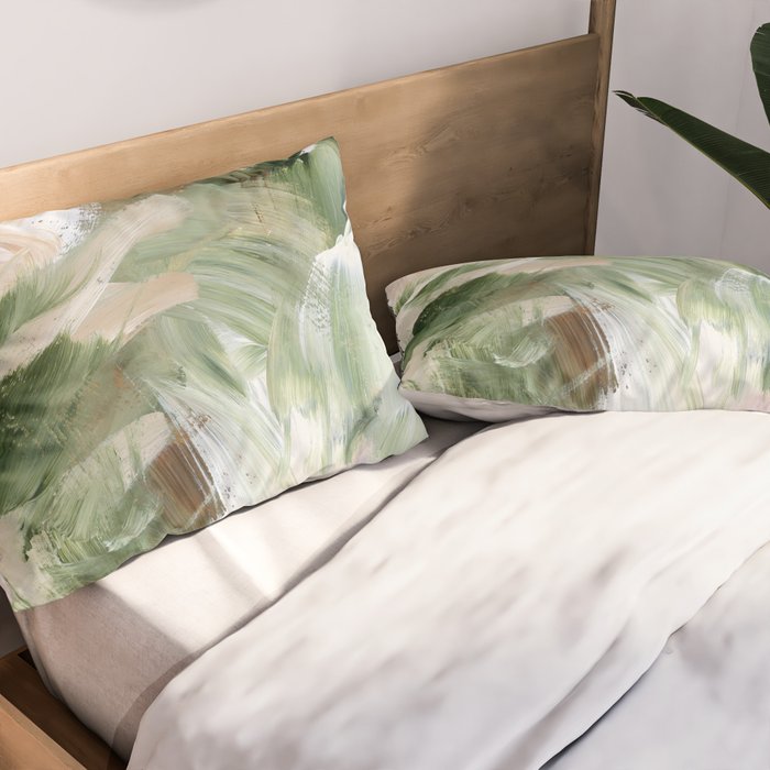 Sage green and beige vol.4.1 Pillow Sham Gallery Image 2