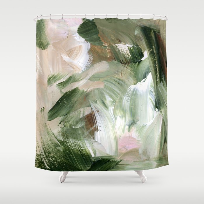 Sage green and beige vol.4.1 Shower Curtain Gallery Image 1