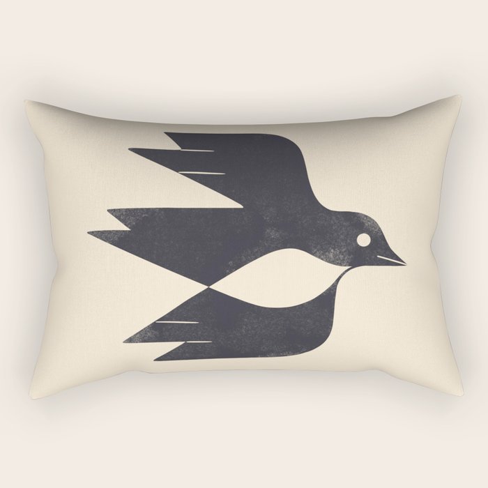 Minimal Blackbird No. 2 Rectangular Pillow Gallery Image 2