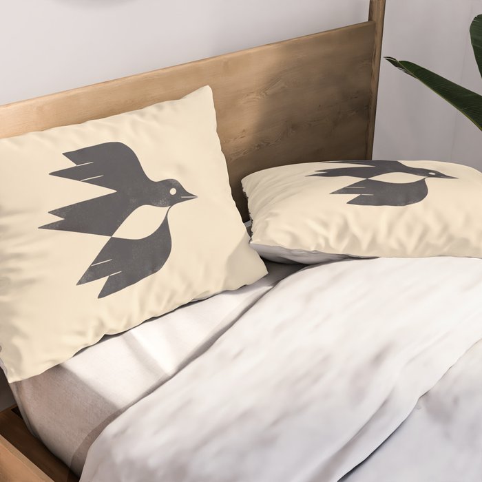 Minimal Blackbird No. 2 Pillow Sham Gallery Image 2