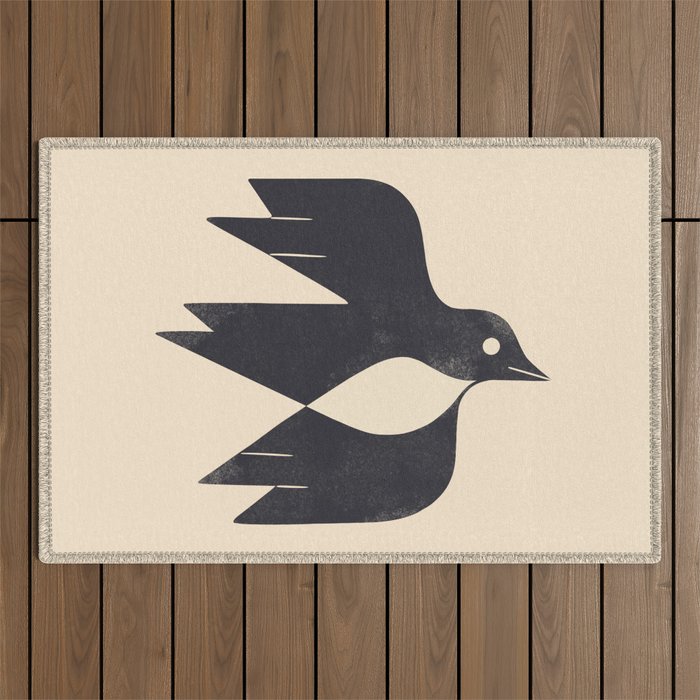 Minimal Blackbird No. 2 Outdoor Rug Gallery Image 1