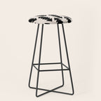 Southwest Criss Cross Pattern in Black and Off White Almond Stool Gallery Image 1