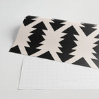 Southwest Criss Cross Pattern in Black and Off White Almond Wrapping Paper Gallery Image 2