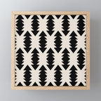 Southwest Criss Cross Pattern in Black and Off White Almond Mini Art Print Gallery Image 1