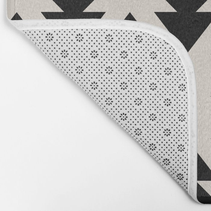 Southwest Criss Cross Pattern in Black and Off White Almond Bath Mat Gallery Image 2