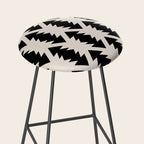 Southwest Criss Cross Pattern in Black and Off White Almond Stool Gallery Image 2