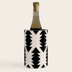 Southwest Criss Cross Pattern in Black and Off White Almond Wine Chiller Gallery Image 1