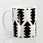 Southwest Criss Cross Pattern in Black and Off White Almond Coffee Mug Gallery Image 3