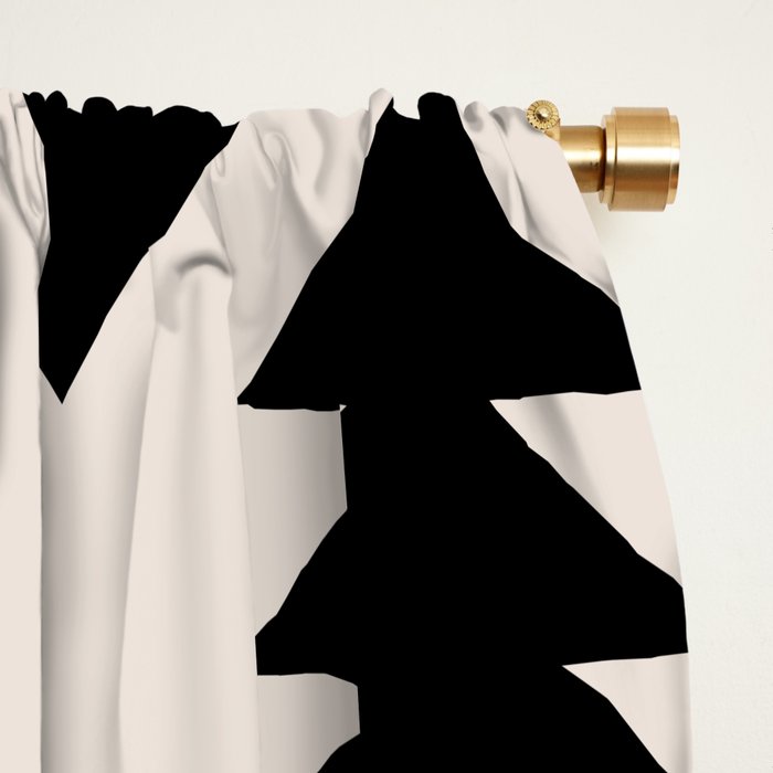 Southwest Criss Cross Pattern in Black and Off White Almond Window Curtain Gallery Image 2