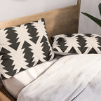 Southwest Criss Cross Pattern in Black and Off White Almond Pillow Sham Gallery Image 2