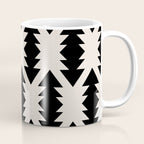 Southwest Criss Cross Pattern in Black and Off White Almond Coffee Mug Gallery Image 1