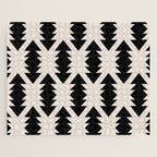 Southwest Criss Cross Pattern in Black and Off White Almond Jigsaw Puzzle Gallery Image 1