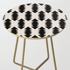 Southwest Criss Cross Pattern in Black and Off White Almond Side Table Gallery Image 2