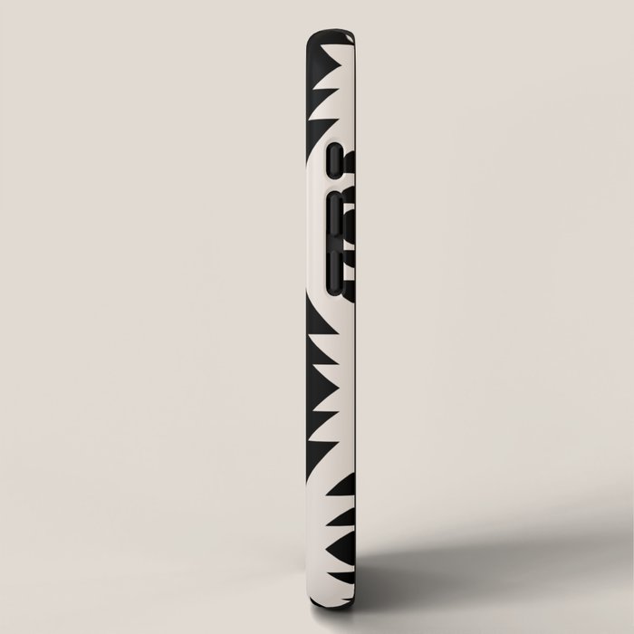 Southwest Criss Cross Pattern in Black and Off White Almond iPhone Case Gallery Image 2