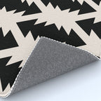 Southwest Criss Cross Pattern in Black and Off White Almond Rug Gallery Image 4