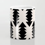 Southwest Criss Cross Pattern in Black and Off White Almond Coffee Mug Gallery Image 4