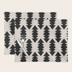 Southwest Criss Cross Pattern in Black and Off White Almond Placemat Gallery Image 1