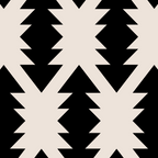 Southwest Criss Cross Pattern in Black and Off White Almond Coffee Mug Gallery Image 2