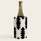 Southwest Criss Cross Pattern in Black and Off White Almond Wine Chiller Gallery Image 2
