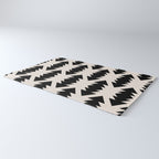 Southwest Criss Cross Pattern in Black and Off White Almond Rug Gallery Image 3