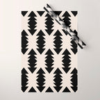 Southwest Criss Cross Pattern in Black and Off White Almond Wrapping Paper Gallery Image 1