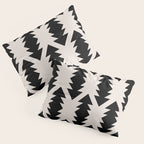 Southwest Criss Cross Pattern in Black and Off White Almond Pillow Sham Gallery Image 3