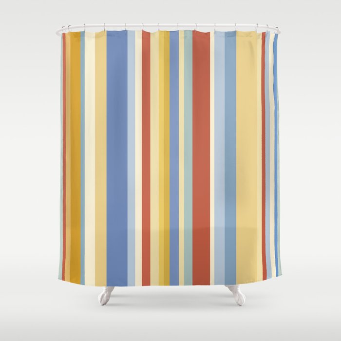 Classic Stripes VIII - 70s Summer Shower Curtain Gallery Image 1