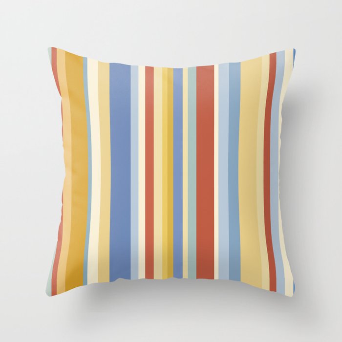 Classic Stripes VIII - 70s Summer Throw Pillow Gallery Image 1