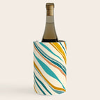  Teal and Gold Ocean Stripes Wine Chiller Gallery Image 3