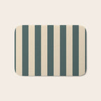 Green And Cream Vertical Stripes Bath Mat Gallery Image 1