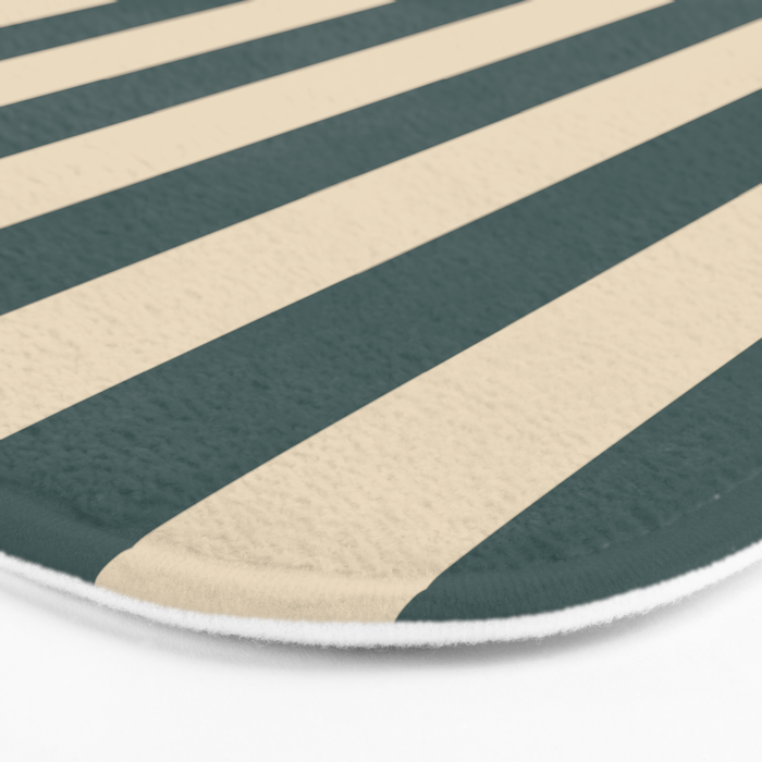 Green And Cream Vertical Stripes Bath Mat Gallery Image 3