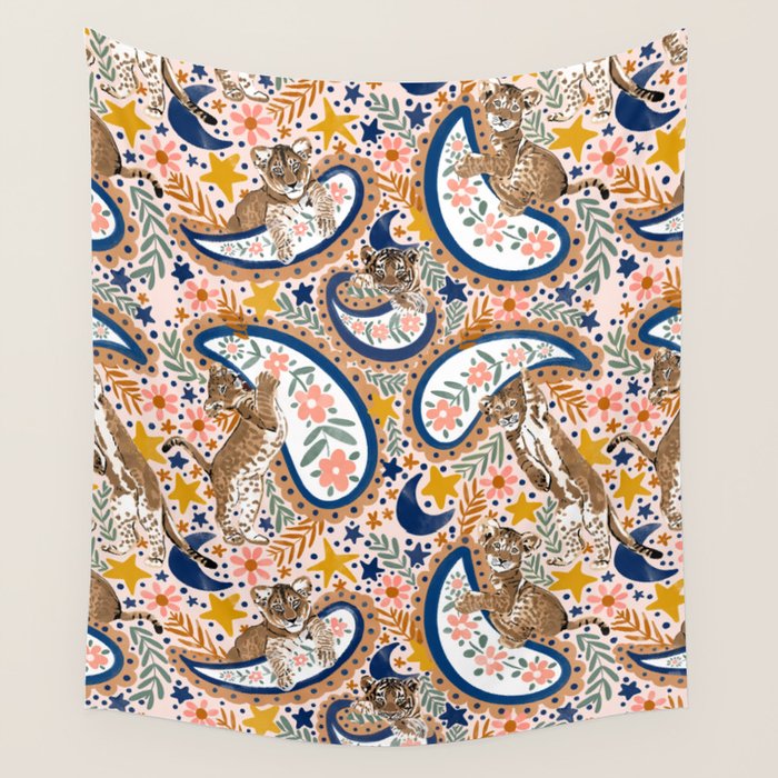 Leopard Cubs and Stars Wall Tapestry Gallery Image 4